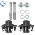 Set of 2 Round Spindles & Bearings for Trailer Hub Assembly (5 on 4.5")