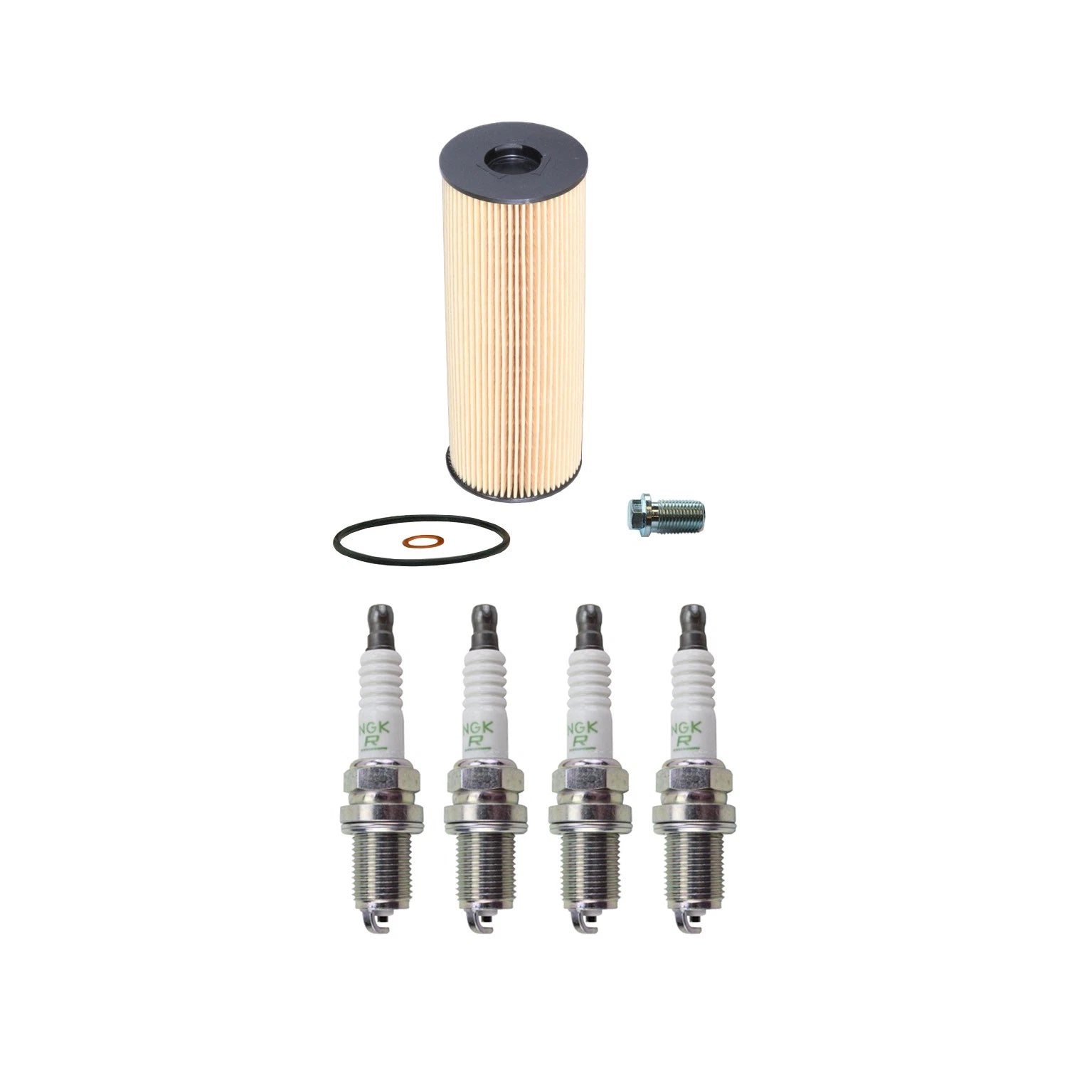 Wix Engine Oil Filter & NGK 4 V-Power Spark Plugs for Mercedes SLK230 (1997–2004)