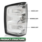 Clear Rear Tail Lights for Chevy Silverado (2014–2019)