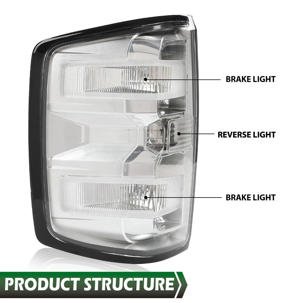 Clear Rear Tail Lights for Chevy Silverado (2014–2019)