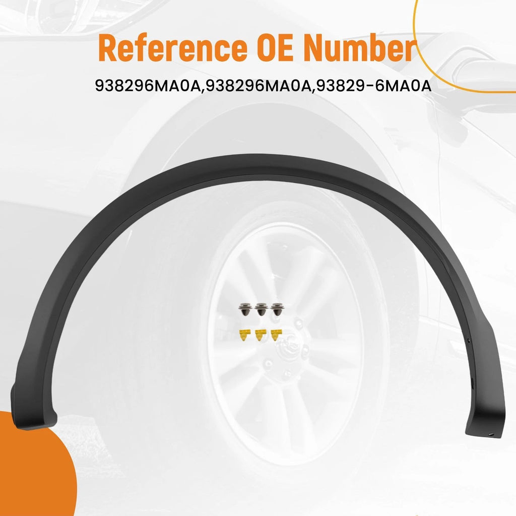 Left Rear Wheel Arch Molding for Nissan Rogue Sport (2017–2021) 938296MA0A Black