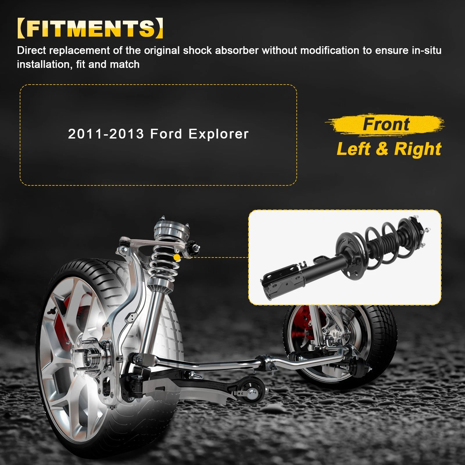 2X Front Complete Struts for Ford Explorer (2011–2013)