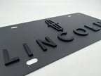 License Plate Frame Black Metal with 3D Lincoln Script Logo for Lincoln (1961–2020)