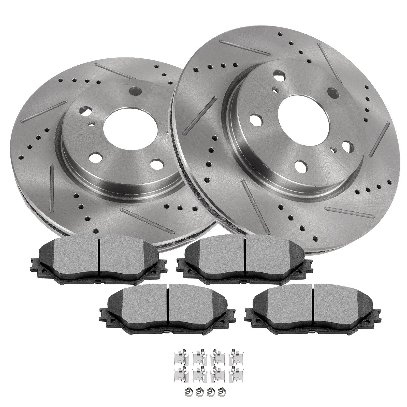 Front Brake Drilled Rotors and Pads for Toyota RAV4 (2006–2012), Scion xB (2008–2015)