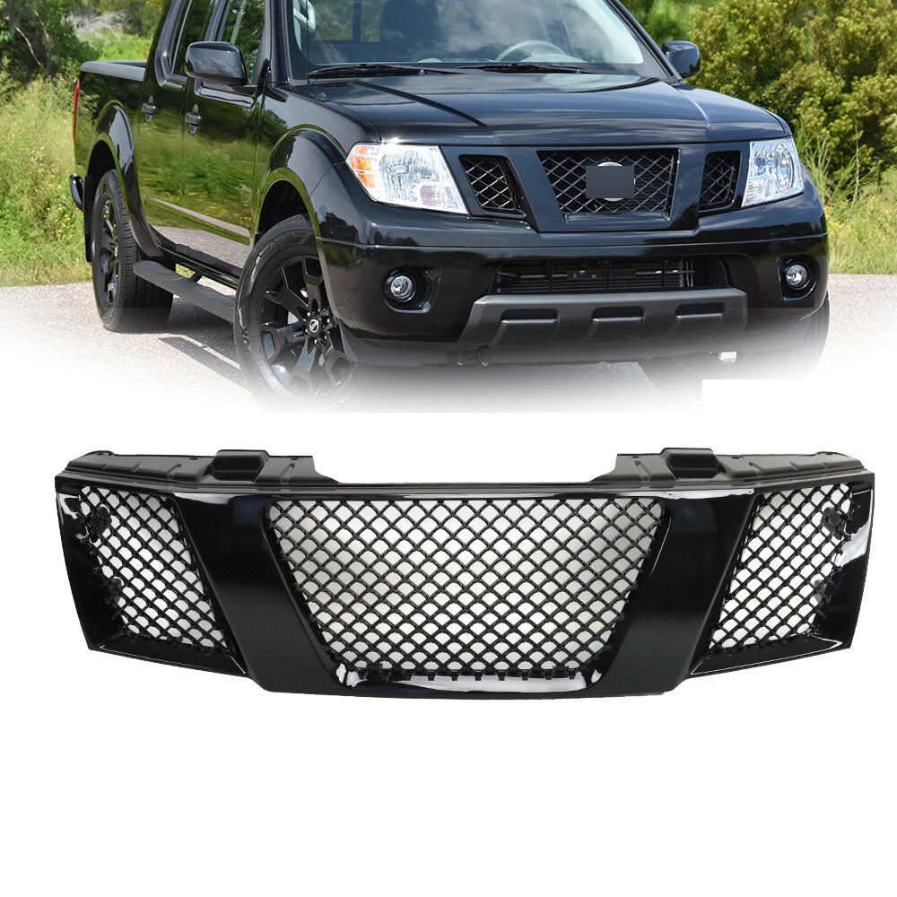 Glossy Black Mesh Front Upper Grill for Nissan Frontier (2005â2008)
