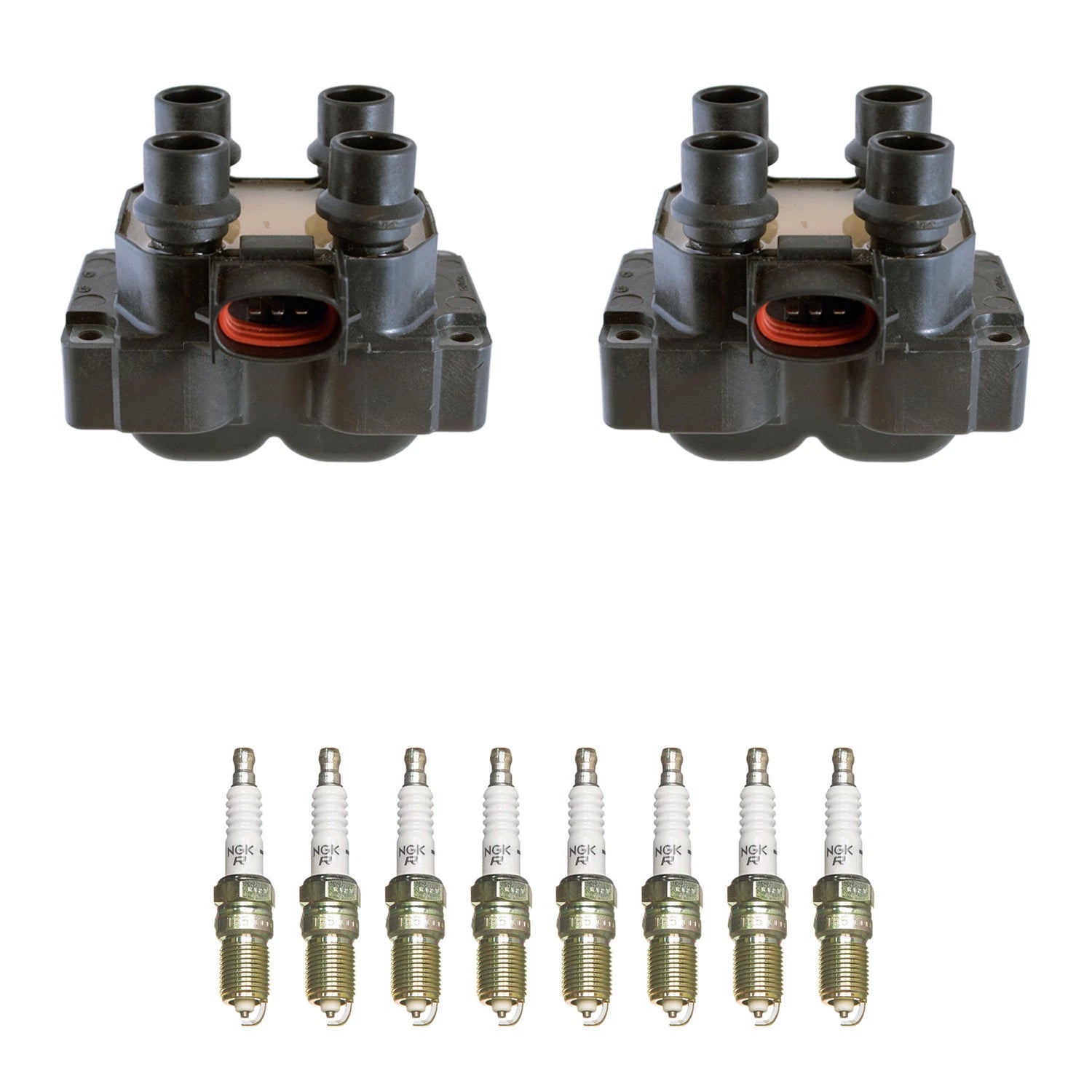 Set of 2 Ignition Coils & 8 NGK Spark Plugs for Mazda B2300 B2500 Ranger (1998–2005)