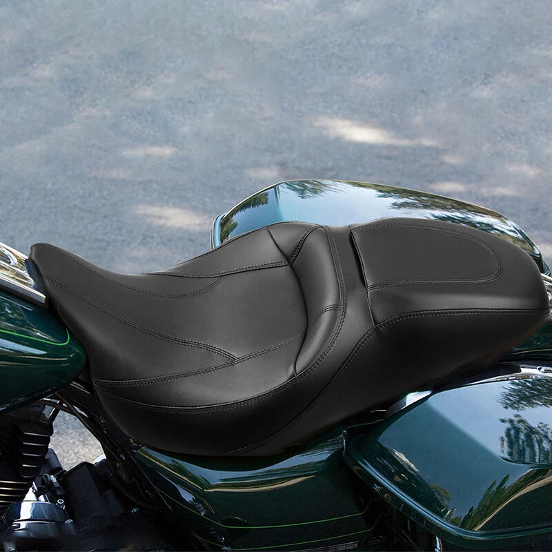 Black Driver Passenger Seat for Harley Touring CVO Road Electra Glide (2009–2023)