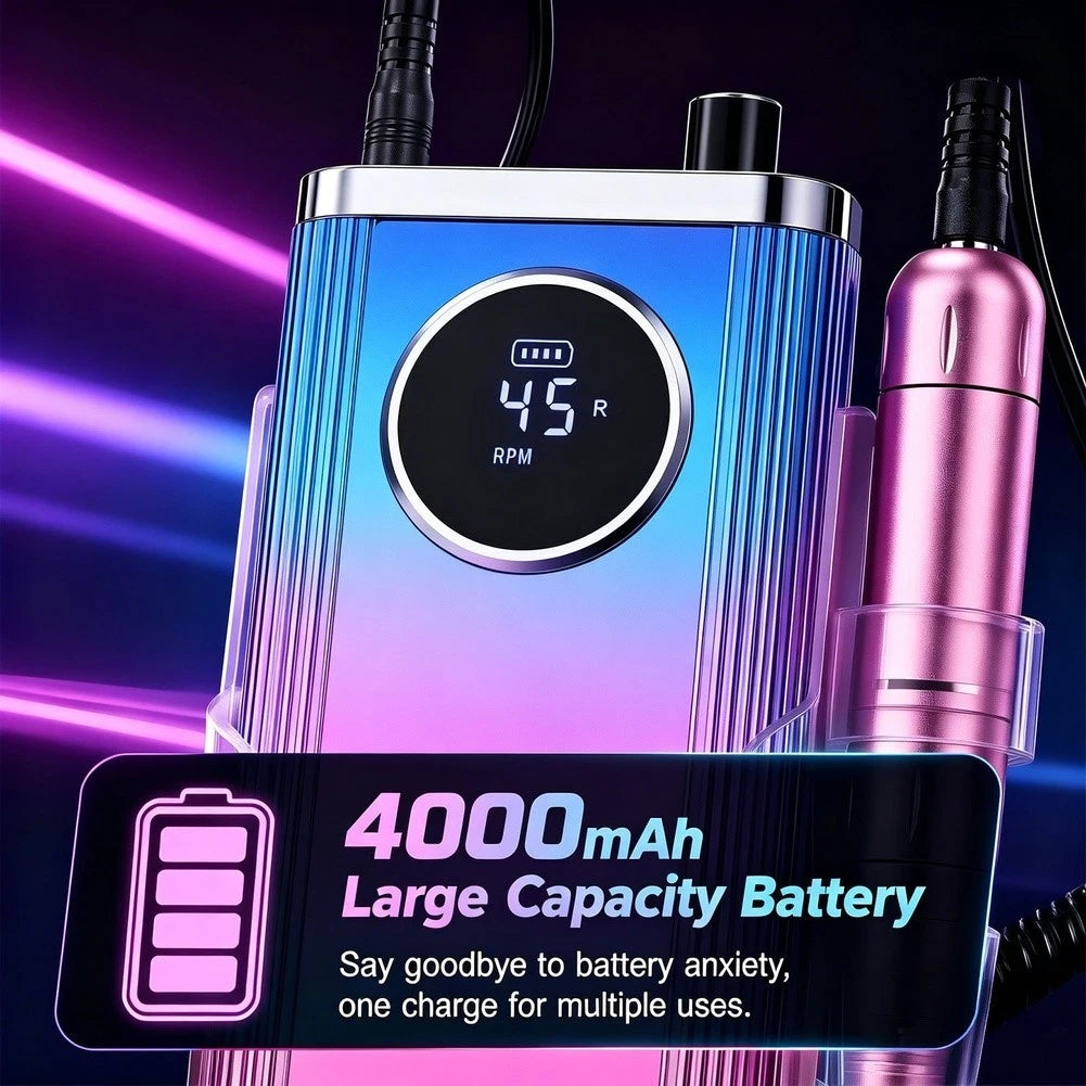 Nail Drill for Professional Use (45000 RPM, 4000mAh Battery)