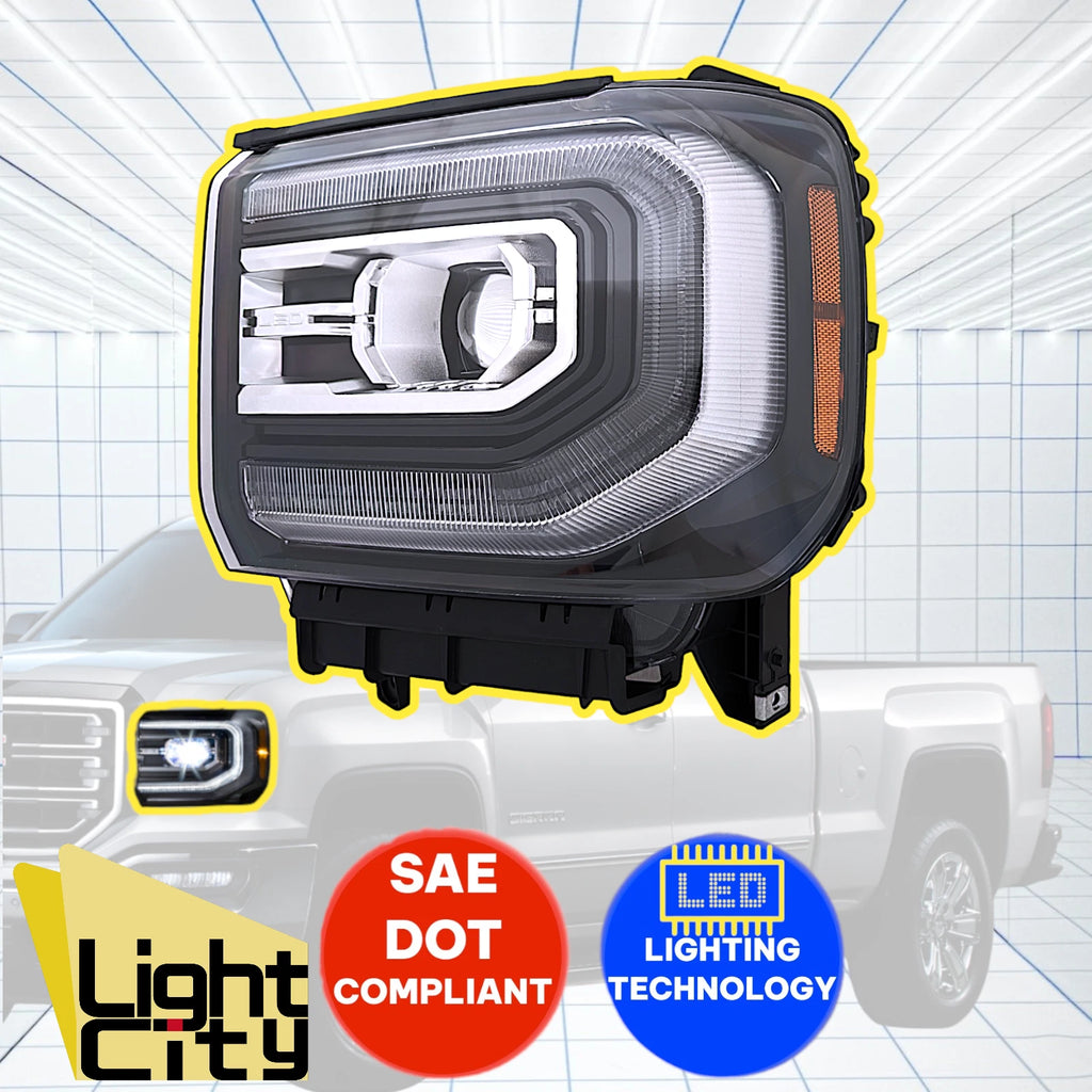 Full LED Headlight Assembly LH for GMC Sierra 1500 (2016–2018)
