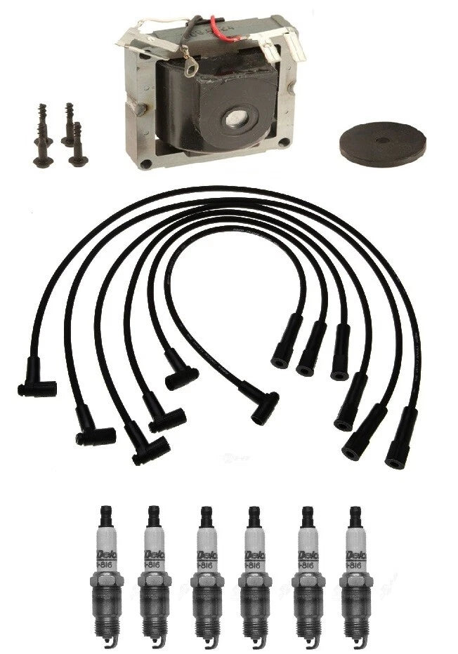 Ignition Wires & Spark Plugs Kit for Buick Chevy Oldsmobile V6 (1 Coil, 6 Plugs)