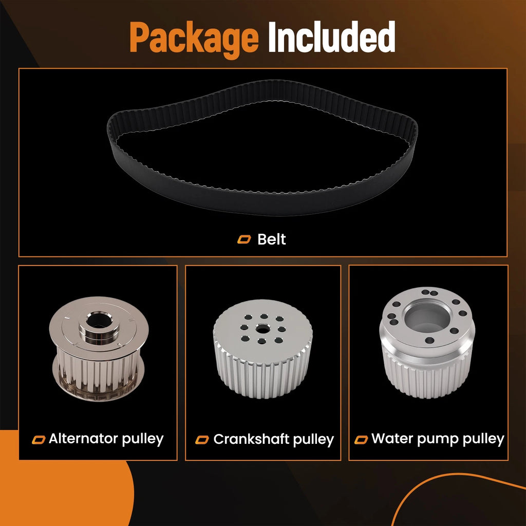 Cogged Belt Drive Pulley Kit for Ford 302 351C