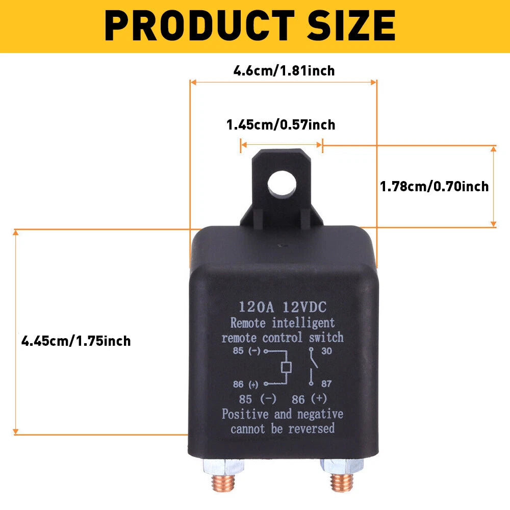 Wireless Dual Remote Car Battery Disconnect Switch for Universal Vehicles (12V)