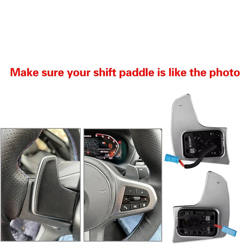 Steering Wheel Shift Paddle Extensions for BMW 1 2 3 4 5 6 7 Series (Carbon Red)