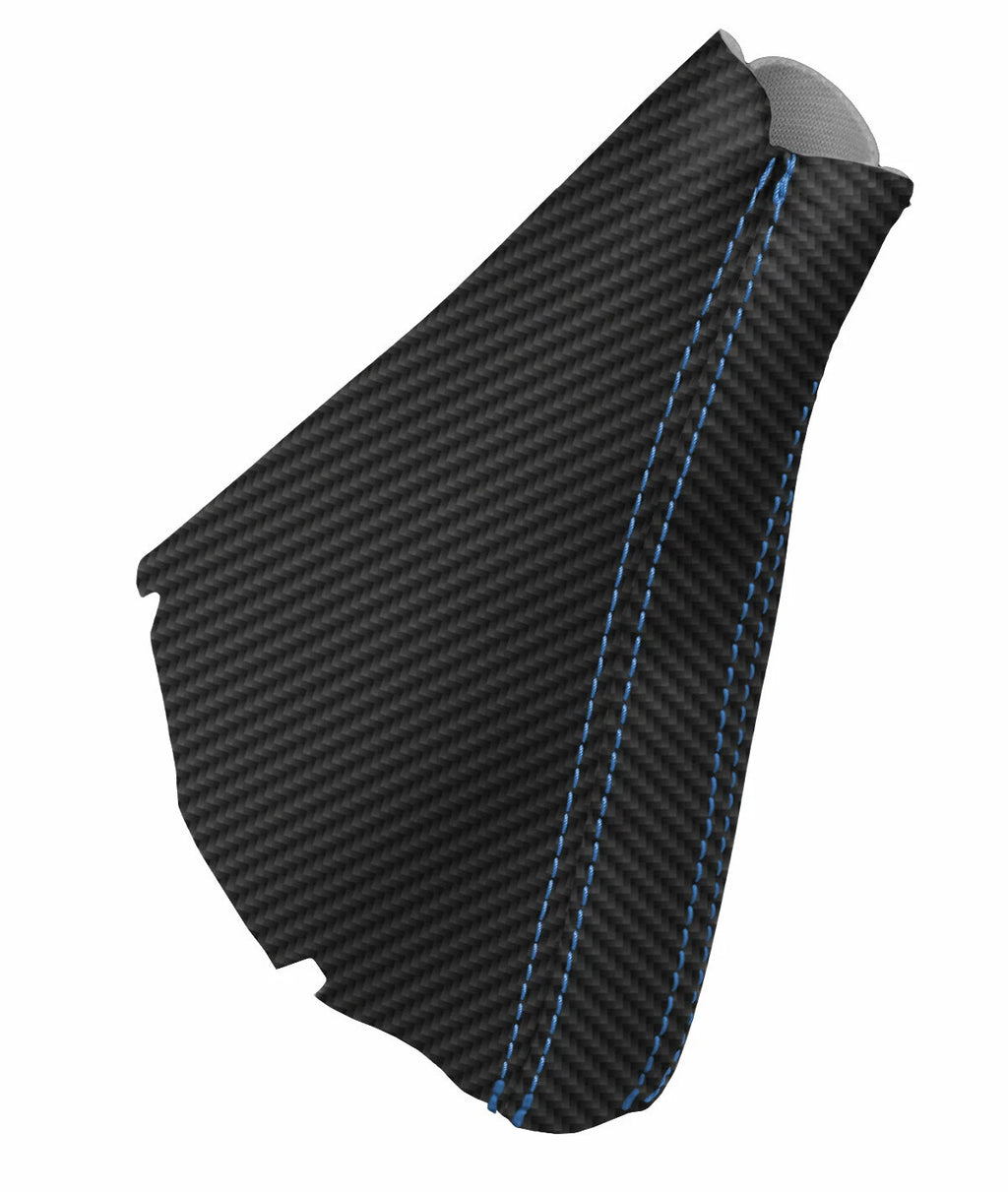 E Brake Boot Cover for BMW E60 (2004–2010) Carbon Fiber Black Blue Stitch