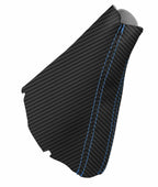 E Brake Boot Cover for BMW E60 (2004–2010) Carbon Fiber Black Blue Stitch