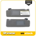Set of 2 Sun Visors for Toyota Tacoma (2005–2011) - Medium Gray with Mirror