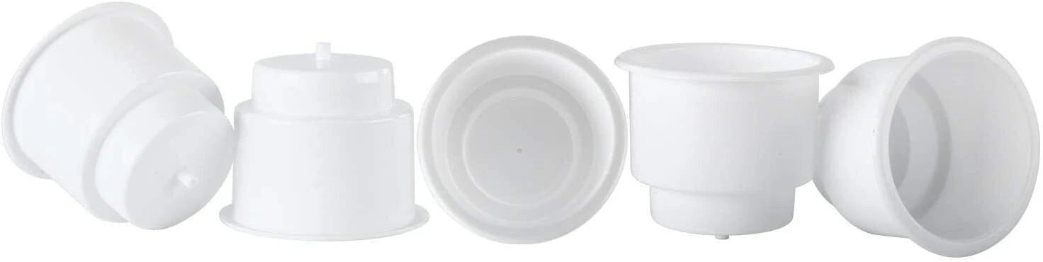 10Pcs White Recessed Plastic Cup Drink Holder with Drain for Boat