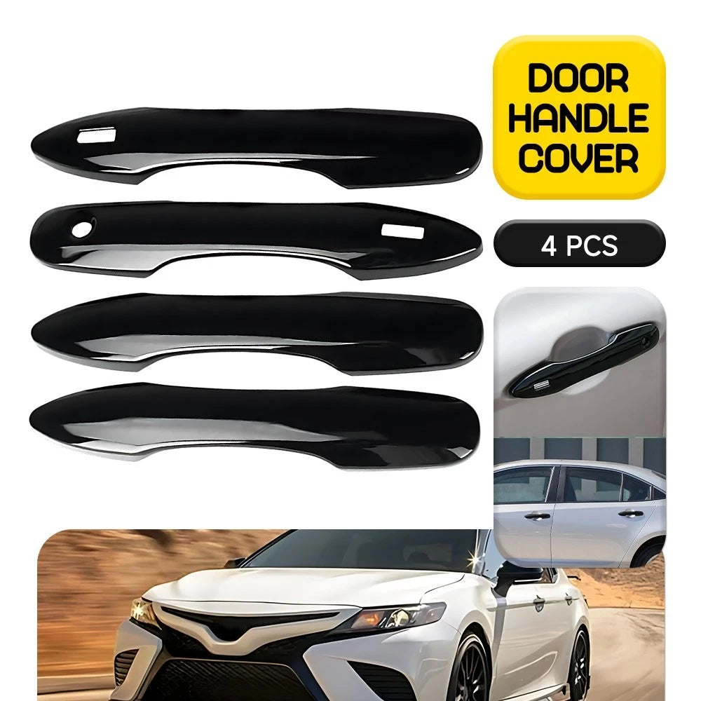 Set of 4 Gloss Black Door Handle Cover Trim for Toyota Avalon (2019–2023), Prius EV (2017–2022)