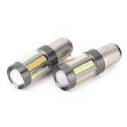 Pair Amber White Switchback 1157 LED Turn Signal Bulbs for Car