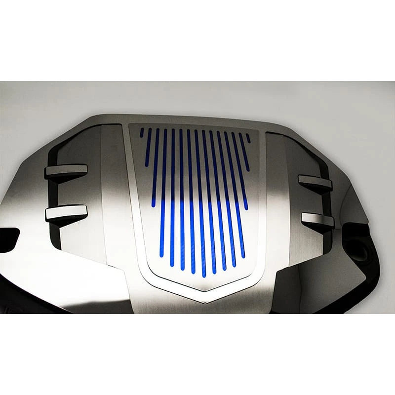 Engine Cover Polished Brushed Style with Green C Fiber Inlay for Camaro (2016–2018)