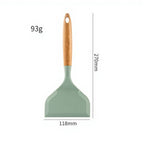 Silicone Spatula with Wooden Handle for Frying Pans and Pancakes (27 cm)