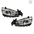 Set of 2 Halogen Projector Headlights for Mazda 6 (2014–2017) Black Housing