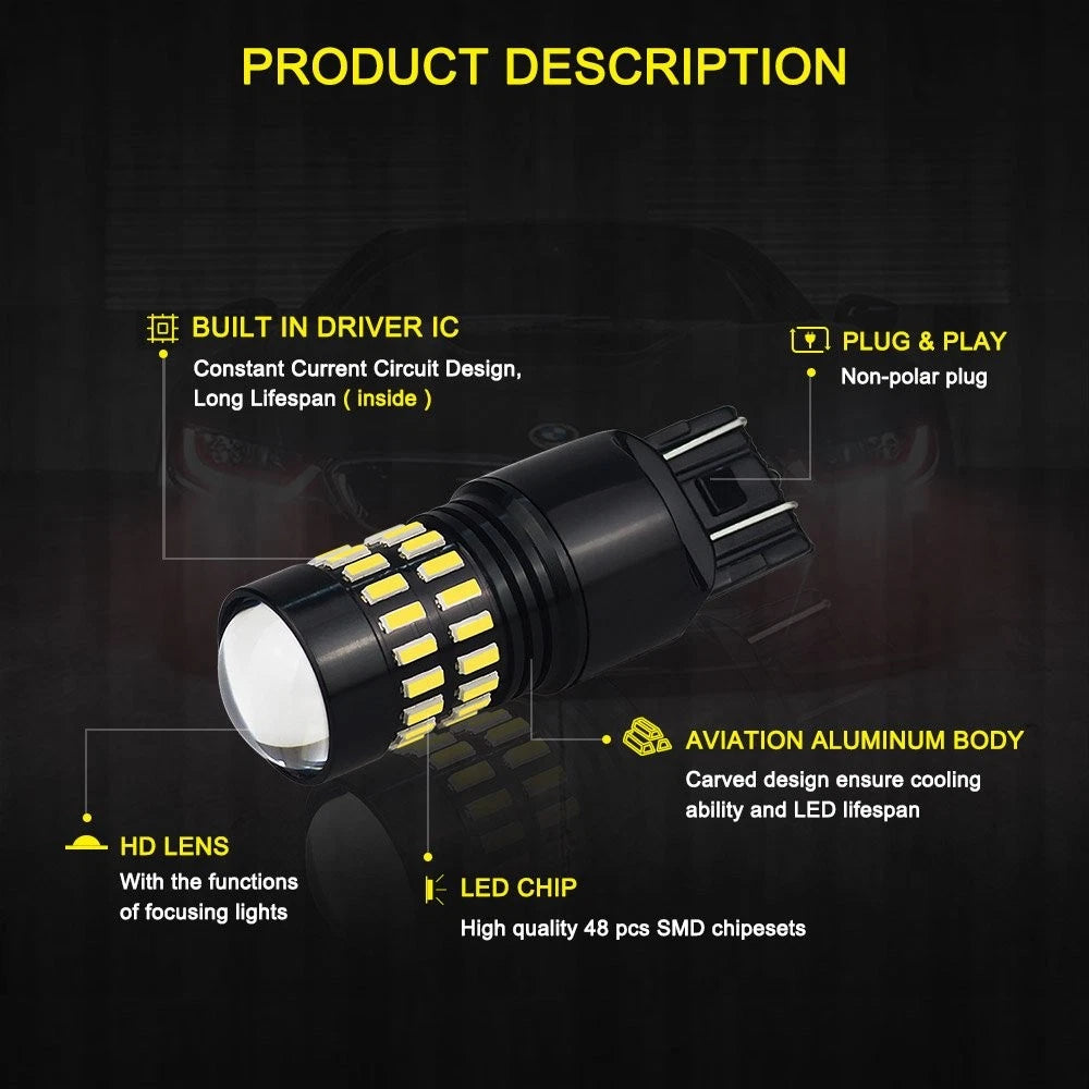 Set of 2 LED Backup Reverse Light Bulbs for Make Model