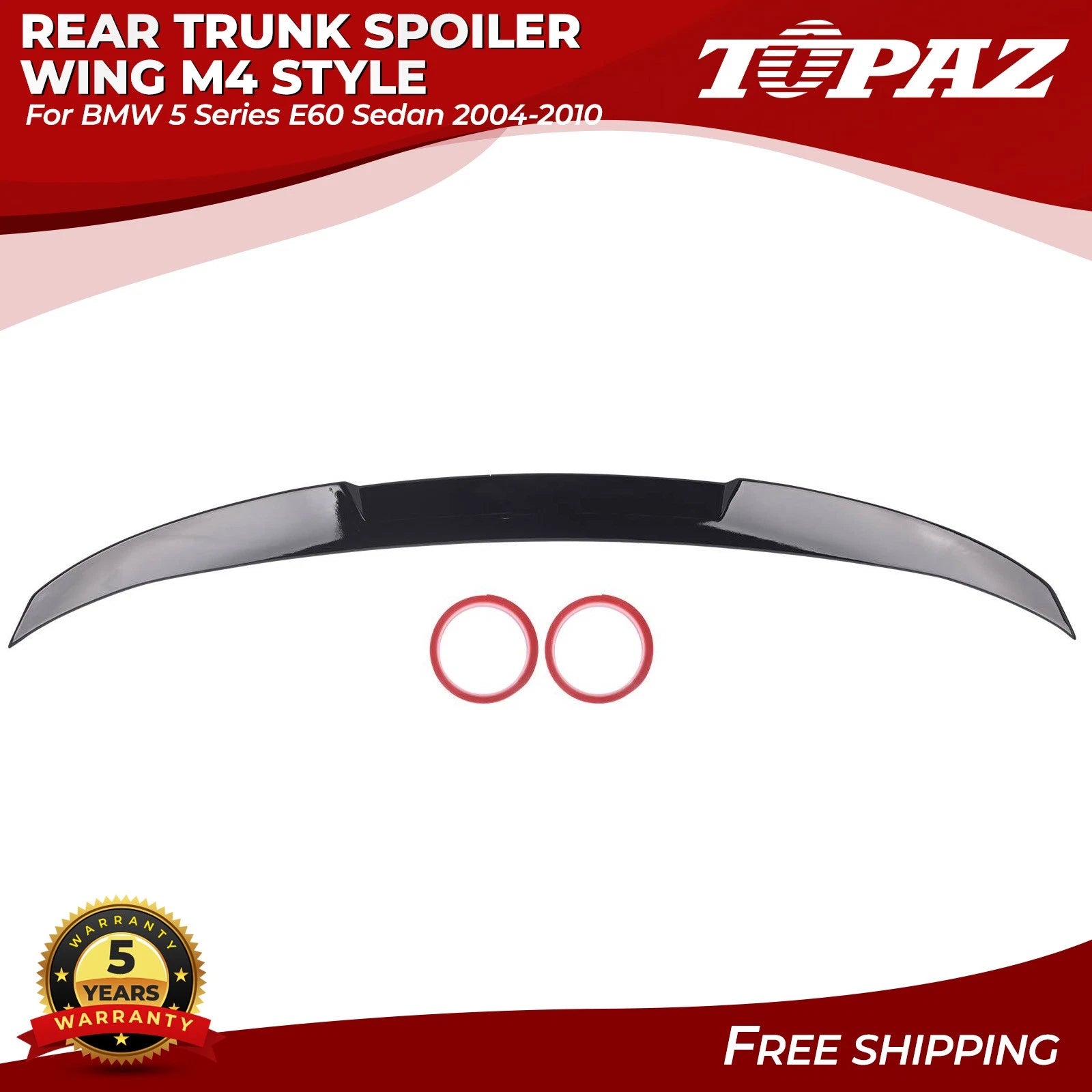 M4 Style Rear Trunk Spoiler Wing for BMW 5 Series E60 (2004–2010)