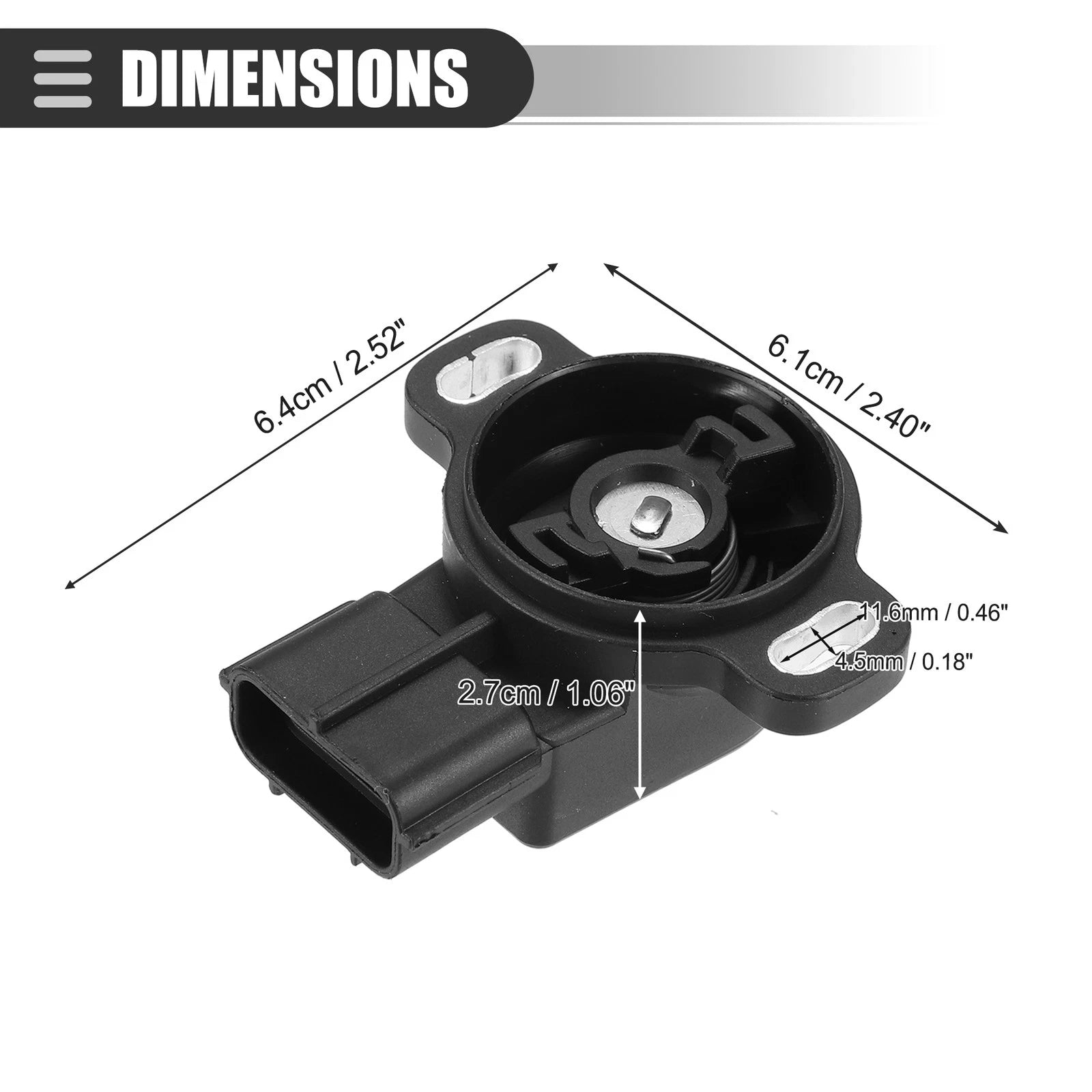 Throttle Position Sensor for Mazda MX-6 (1993–1997) No.KL01-18-911 Black