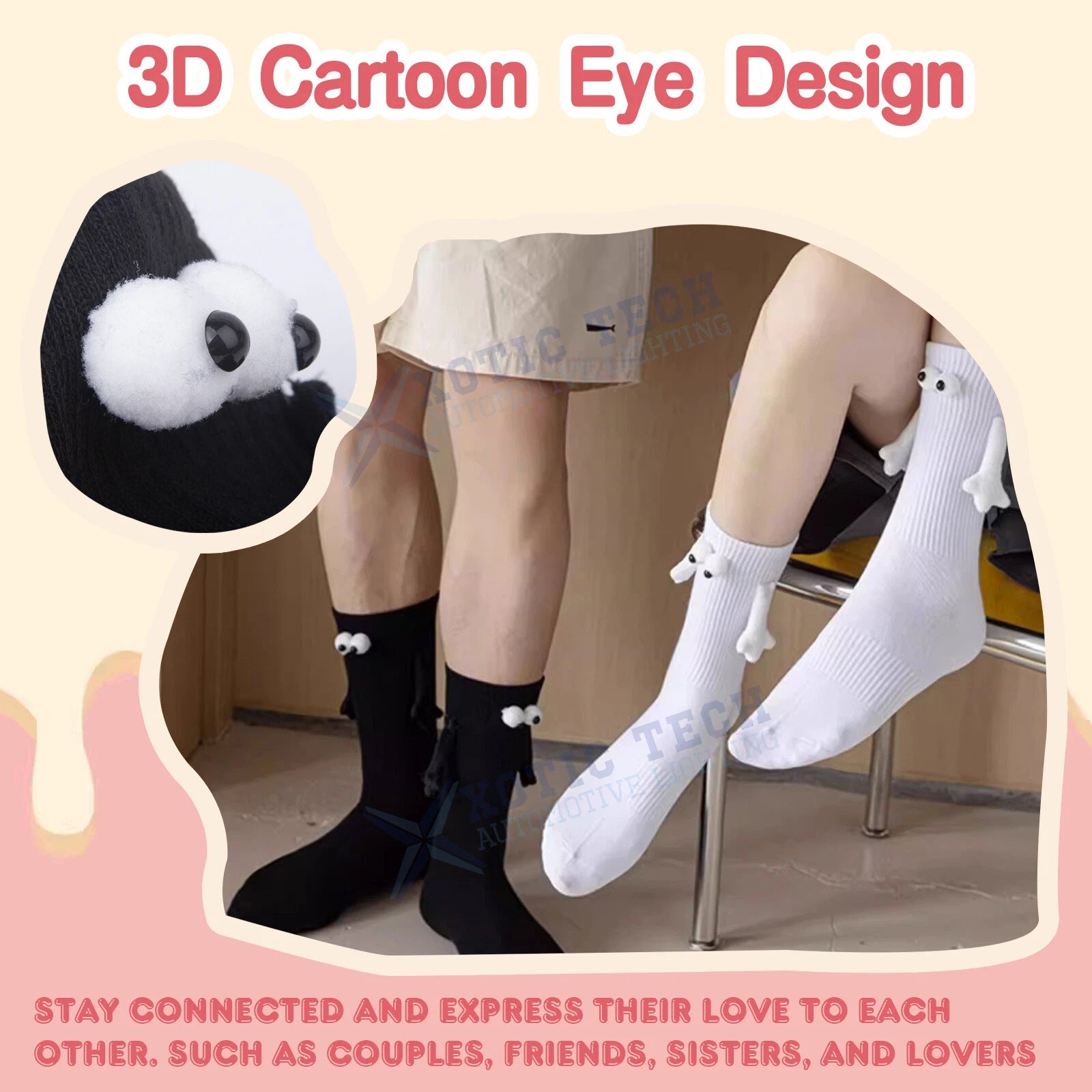 Black Holding Hands Socks for Universal (2000-2025)