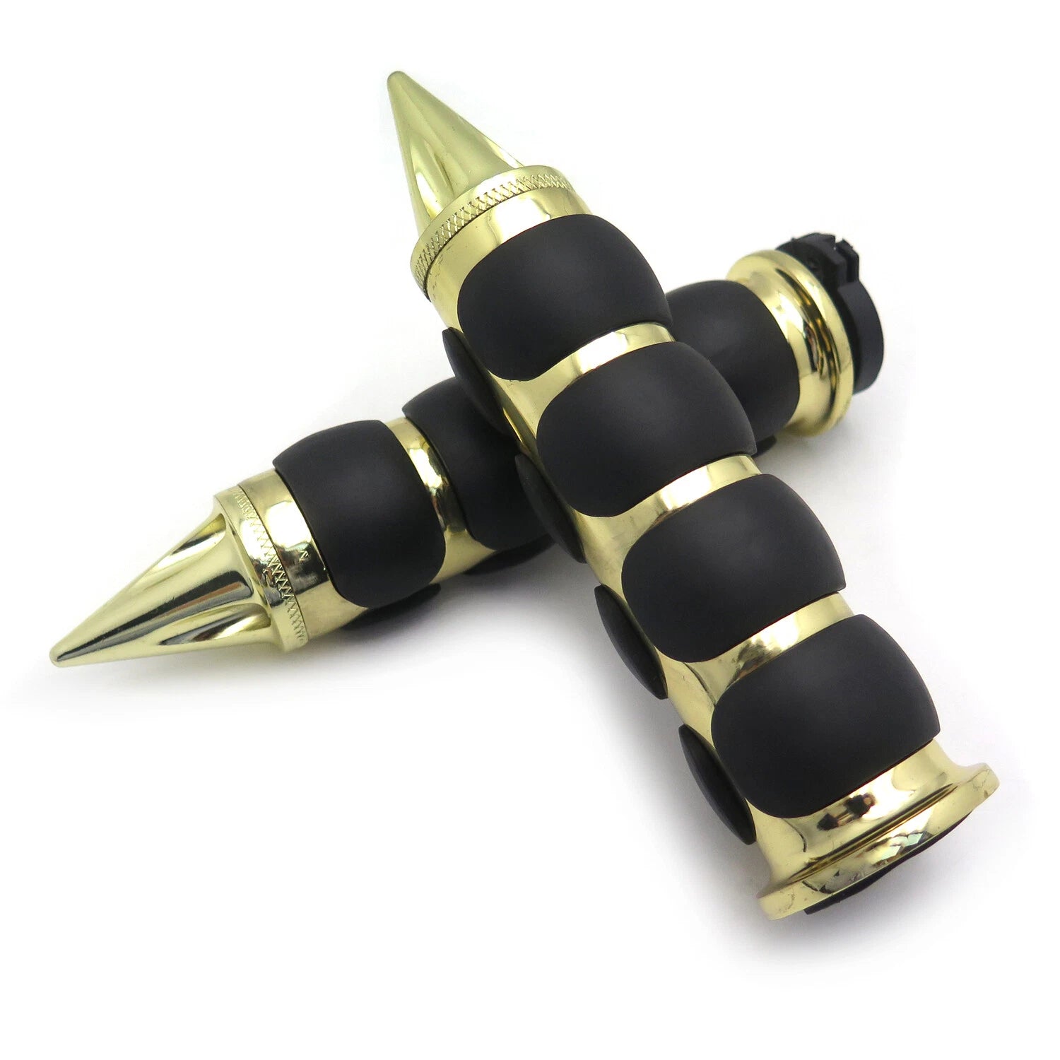 HTTMT Gold Billet Aluminum Rubber 7/8" Handlebar Grips for Honda CBR 600