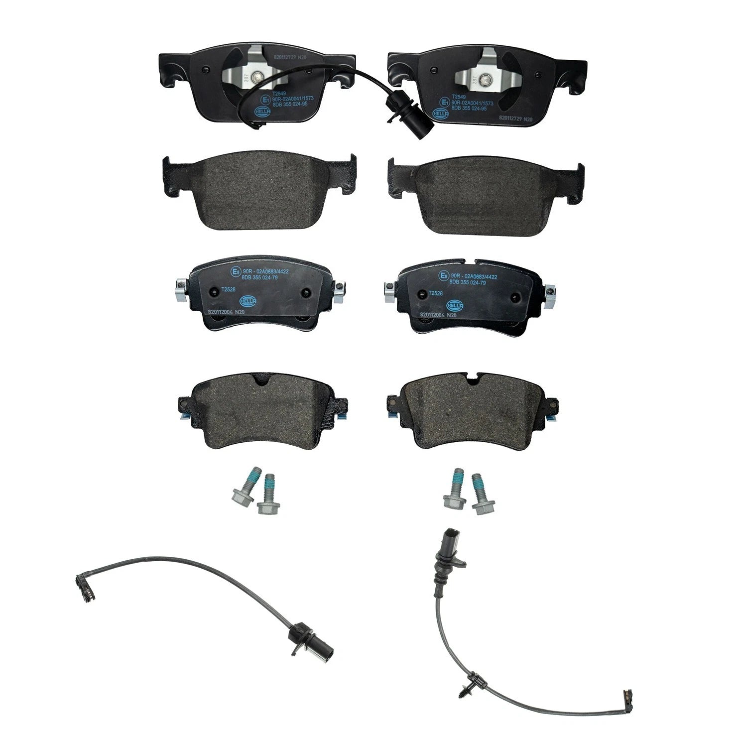 Hella Disc Brake Pad Kit with Sensors for Audi A4 (2010–2016)