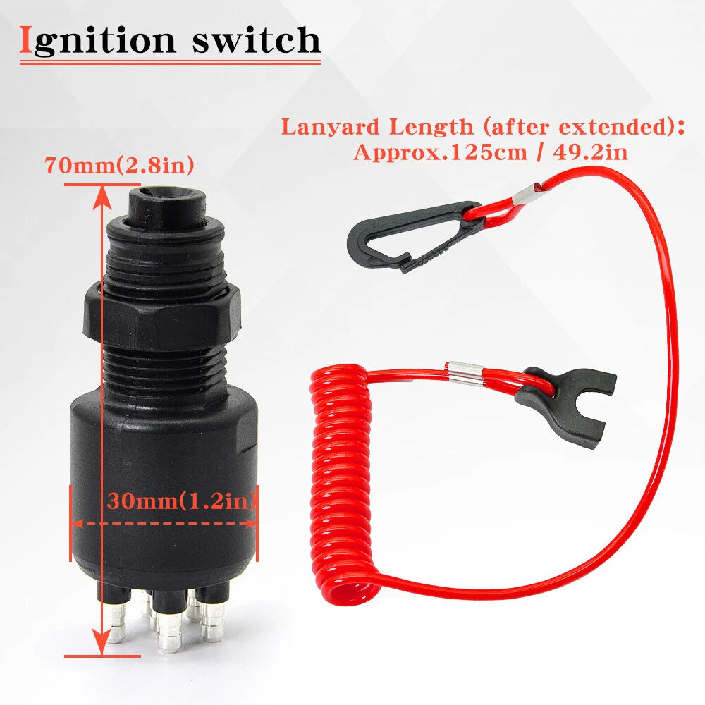 Replacement Key Switch w/Lanyard for Johnson Evinrude (5005801)