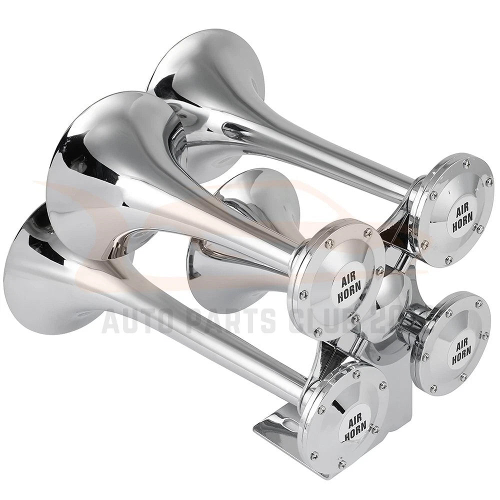 Quad Trumpet Horn for Truck Van Car Boat (12V)