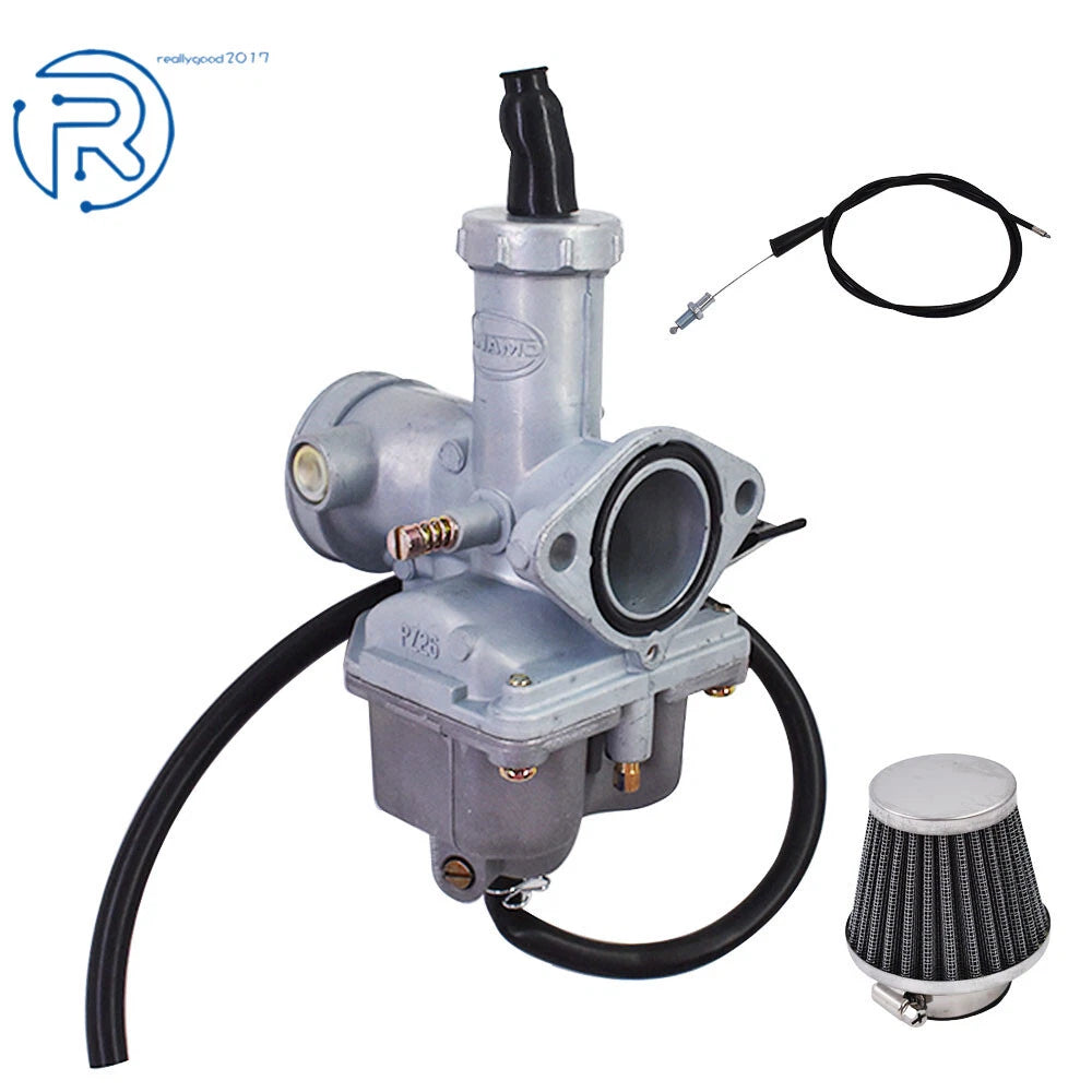 Carburetor with Throttle Cable & Air Filter for Honda CB125S XR100 CRF100F XL100S XR200R