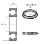 Deep Groove Ball Bearings 70x100x16mm for Scooter Skateboard (6914NR2RS)