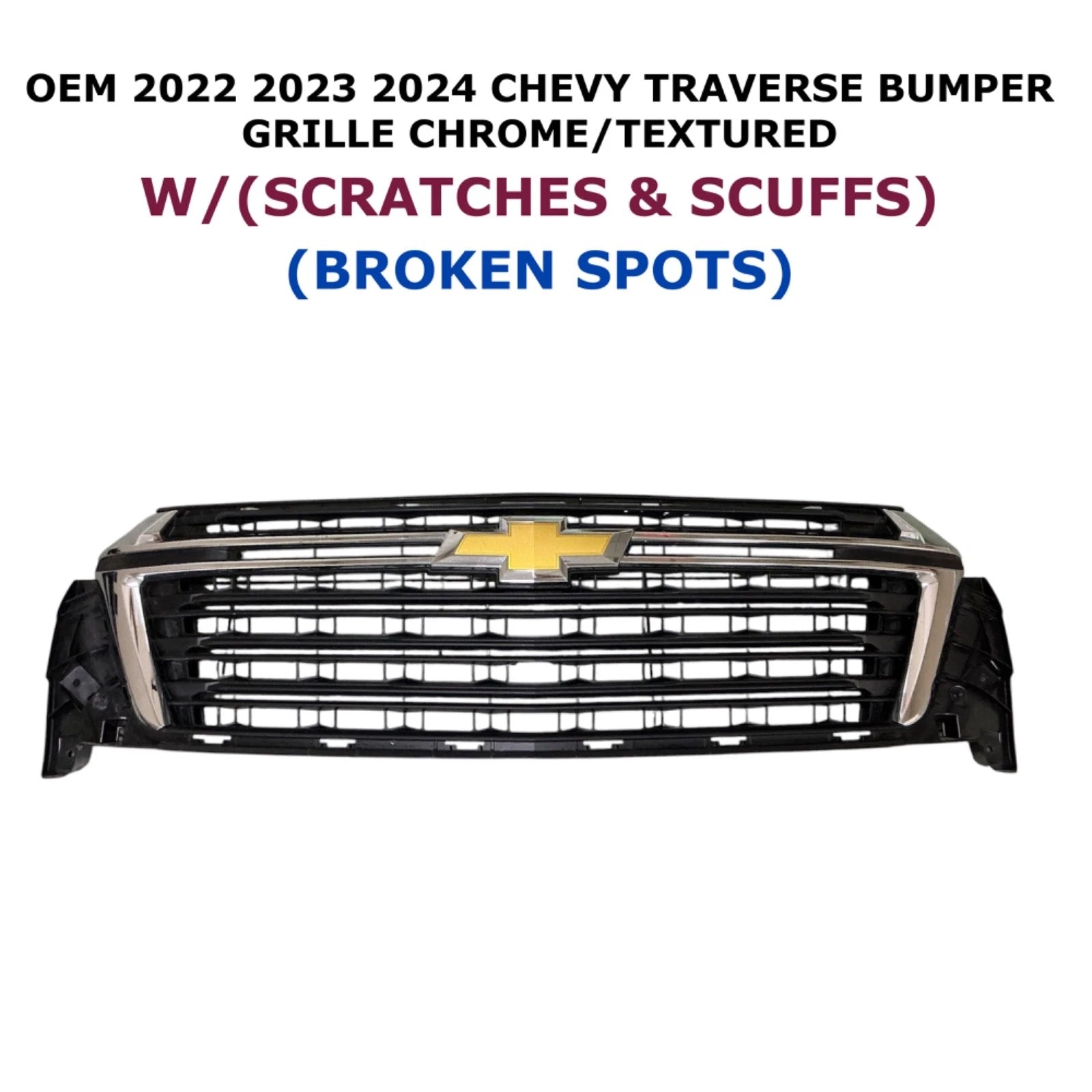Bumper Grille for Chevy Traverse (2022–2024) Chrome/Textured