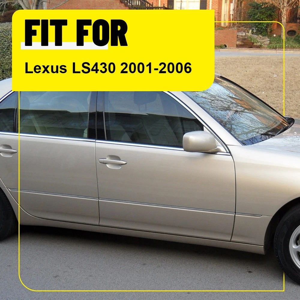 Set of 6 Black Pillar Post Covers for Lexus LS430 (2001–2006)