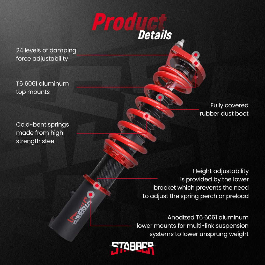 Coilovers 24 Way Adjustable Suspension Kit for Ford Mustang (1994-2004)