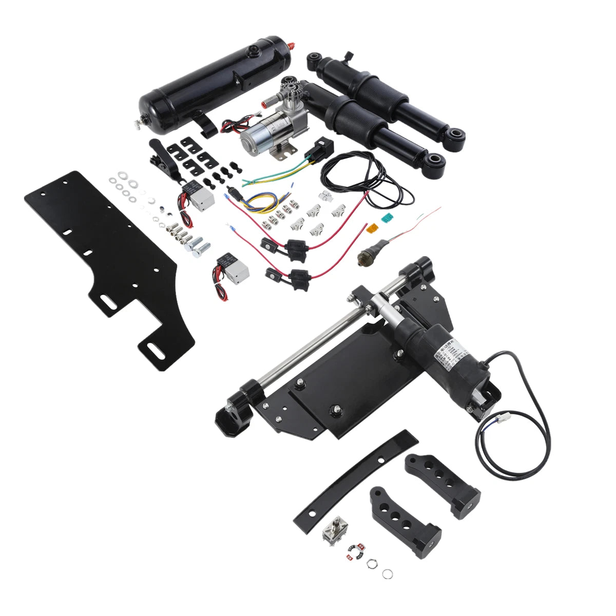 Electric Center Stand & Air Ride Suspension & Air Tank for Harley Touring (2009–2016)