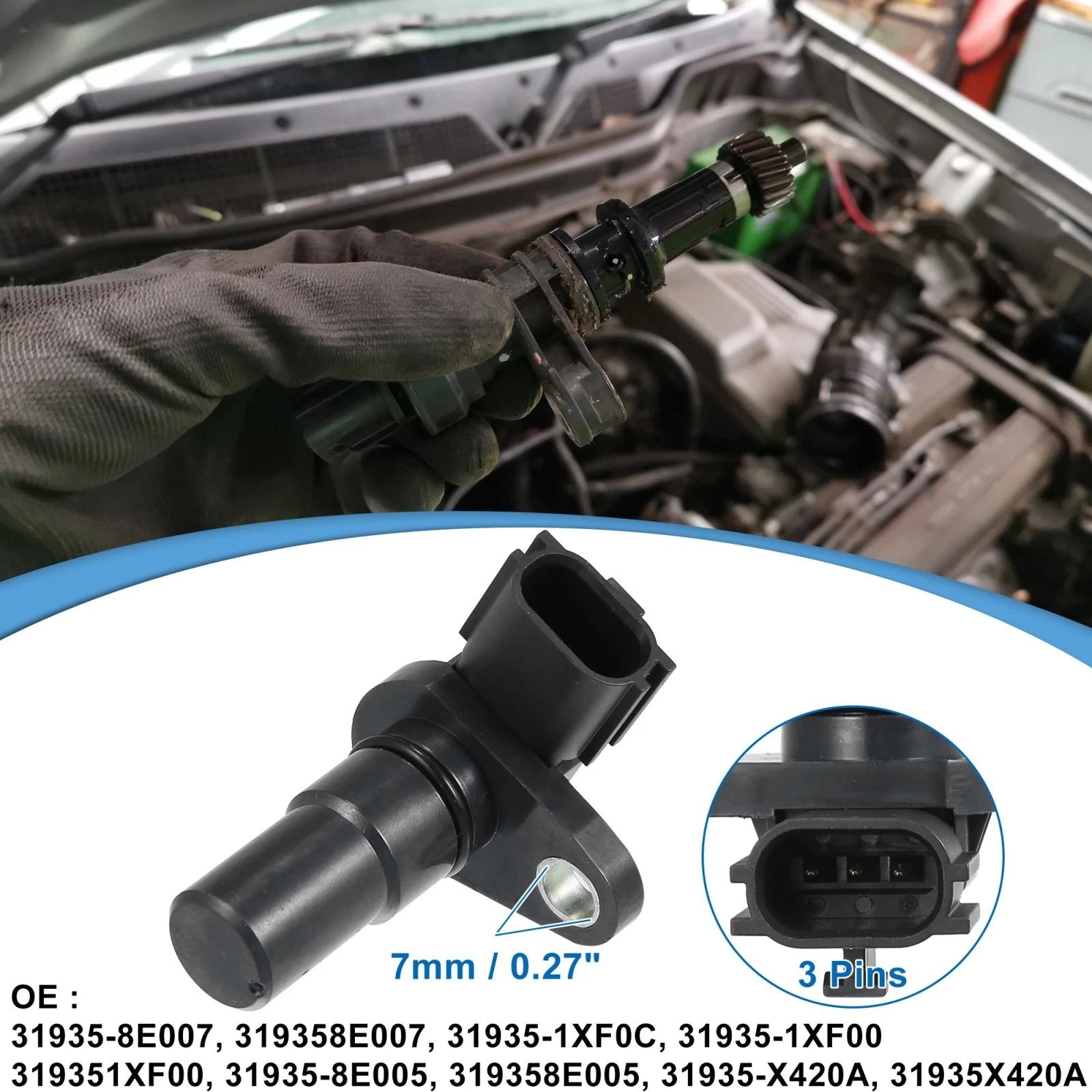 1pc Transmission Speed Sensor 319358E007 for Nissan Altima (2007–2017)