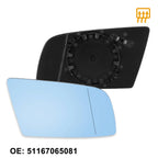 Mirror Glass Replacement Blue Glass Heated Right Side RH for BMW 550i 525i 545i
