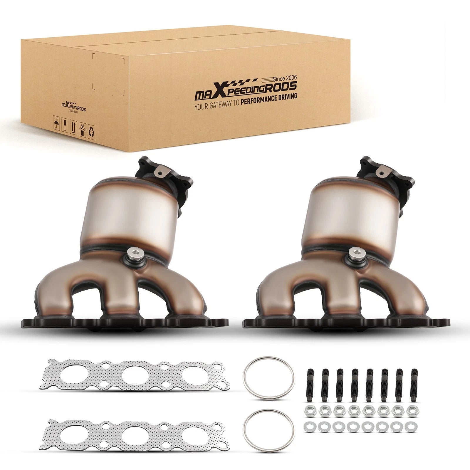 Set of 2 Catalytic Converters for Land Rover LR2/Volvo XC70 3.2L (2008–2012)