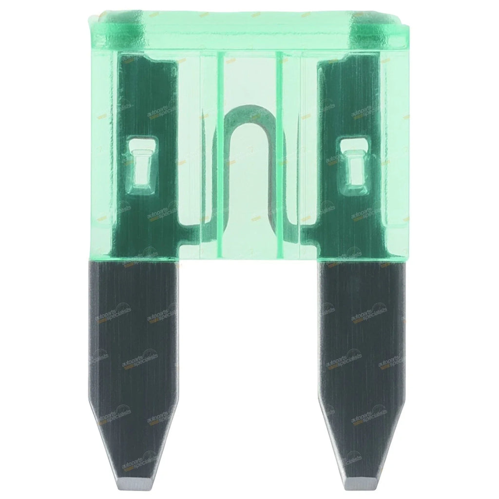Pack of 100 Mini-Blade Fuses 30A Green