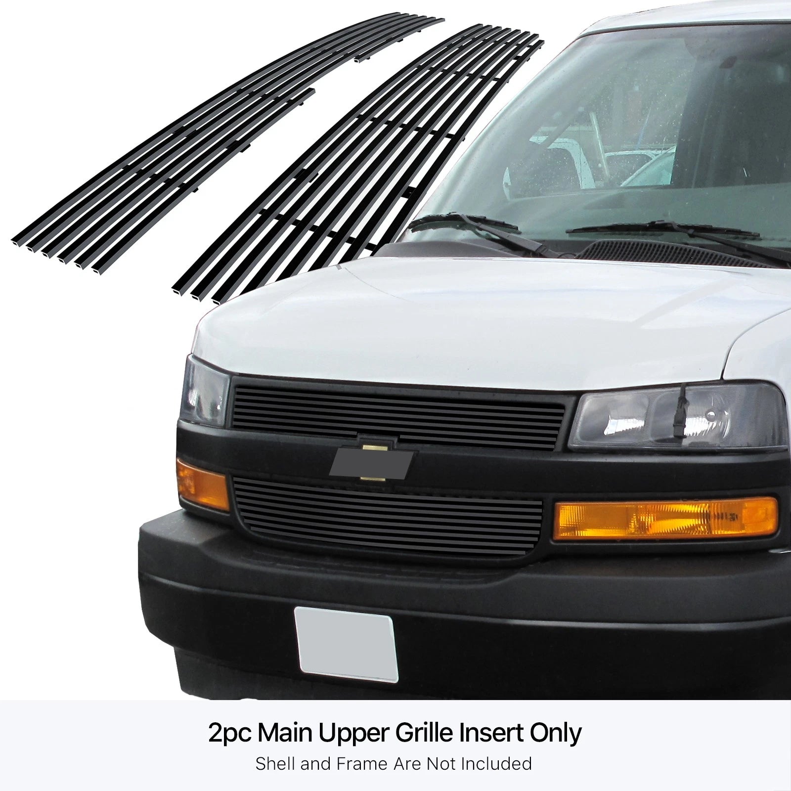 Stainless Black Billet Grille Insert for Chevy Express Van (2003-2020)