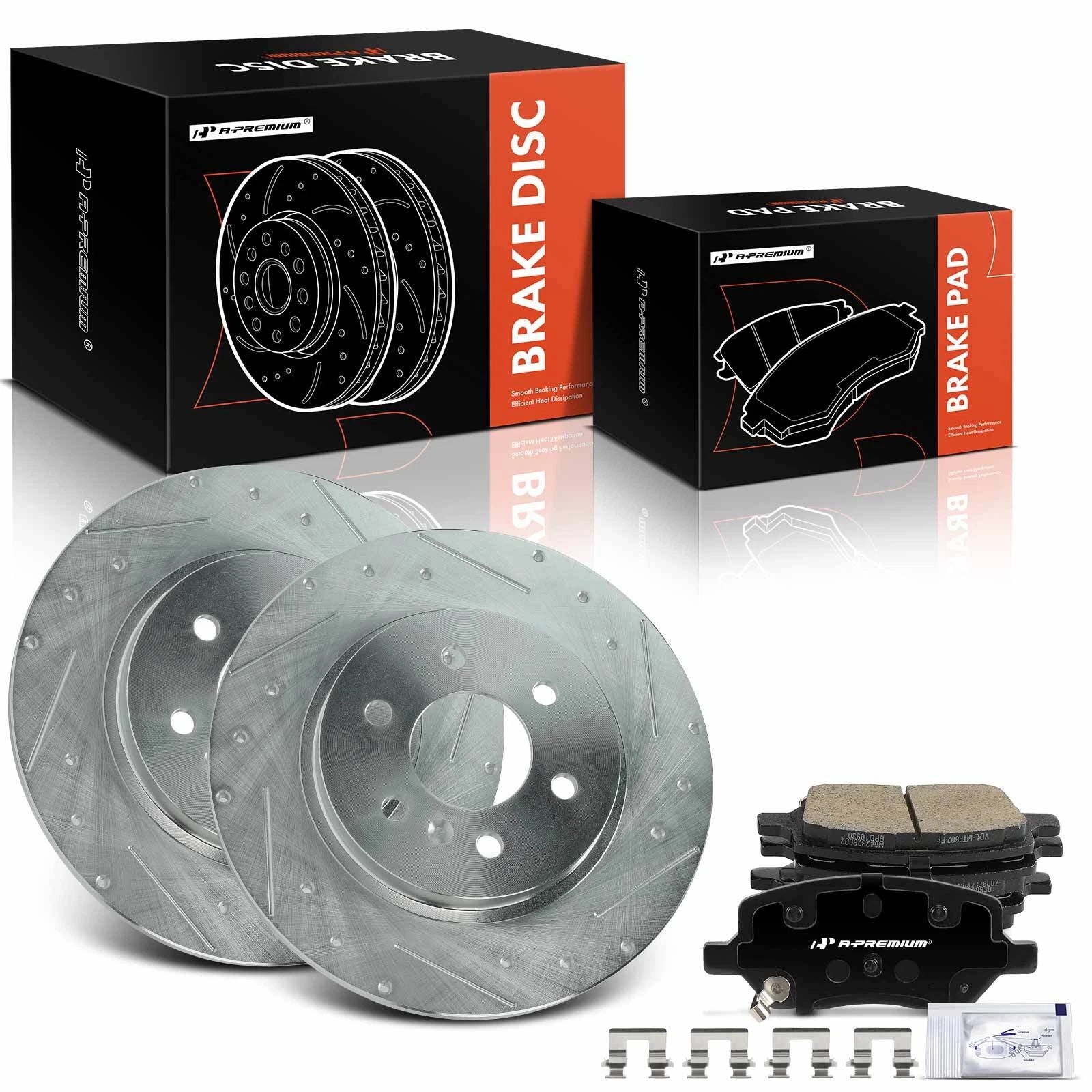 Set of 6 Rear Drilled Brake Rotors & Pads for Chevrolet Uplander (2005–2008)