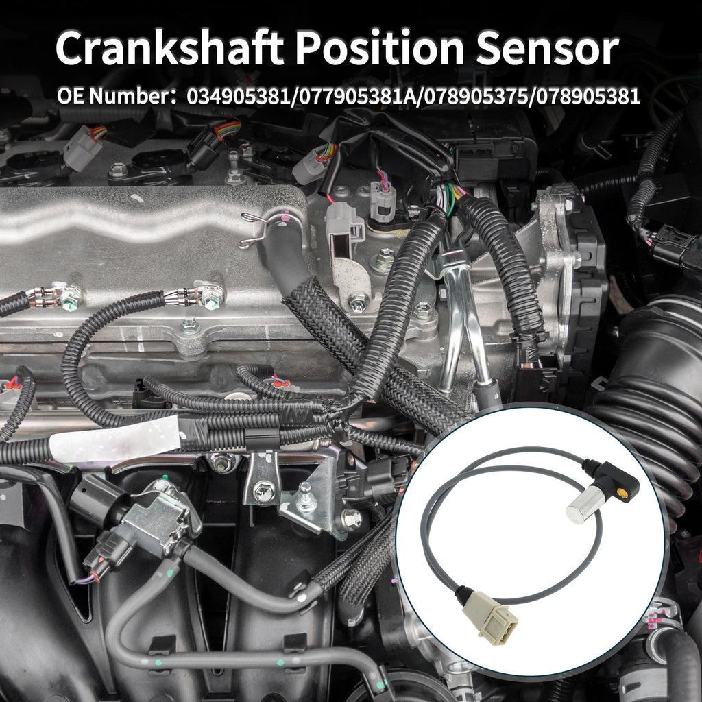 Crankshaft Position Sensor for Audi S4 (1992–1994) No. 034905381, Black