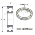 Deep Groove Ball Bearing 6916ZZ for Scooter Skateboard Wheel (P5)