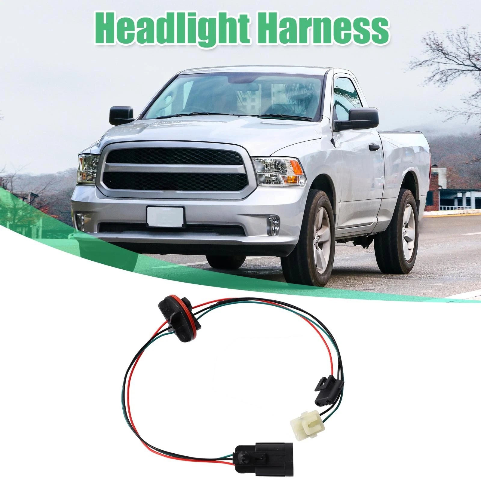 Headlight Lamp Wiring Harness 68193062AB for Dodge Ram 1500 2500 3500 4500 (2002–2018)