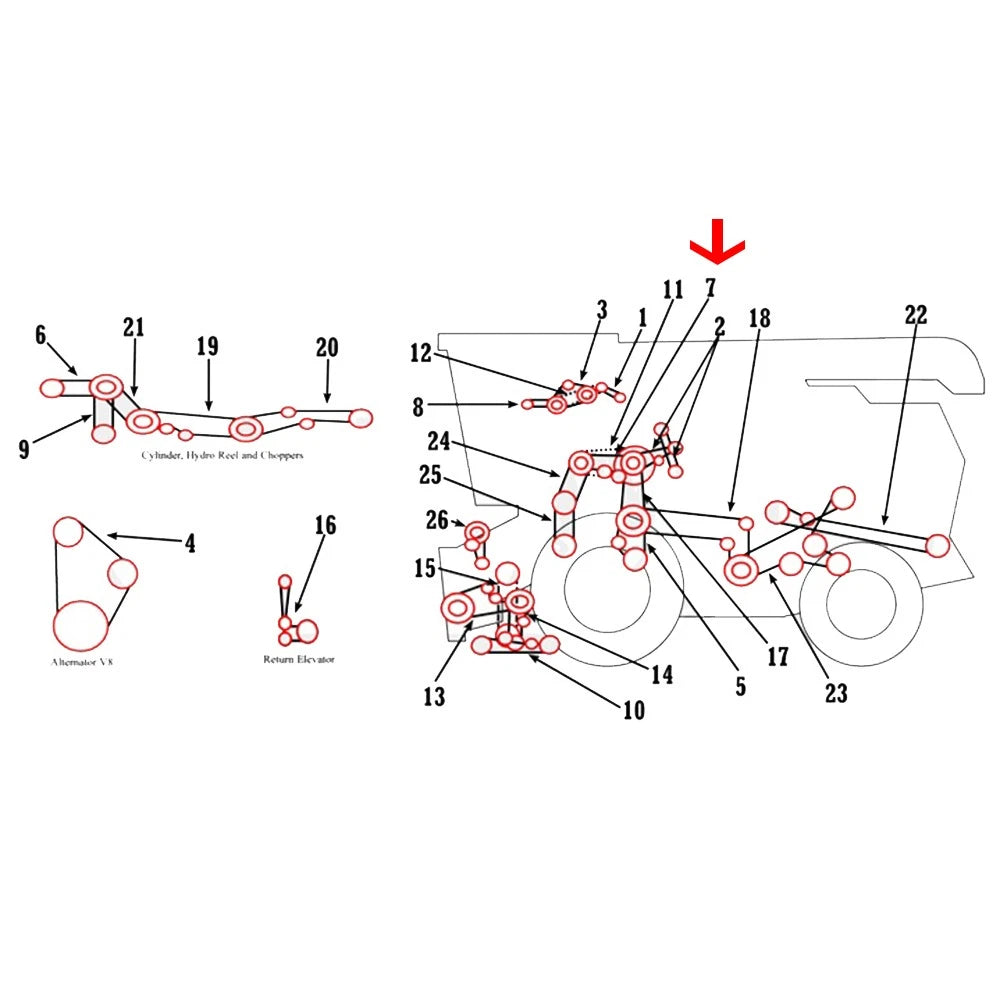 Combine Grain Tank Unloader Belt for Massey Ferguson 750 (833873M1)